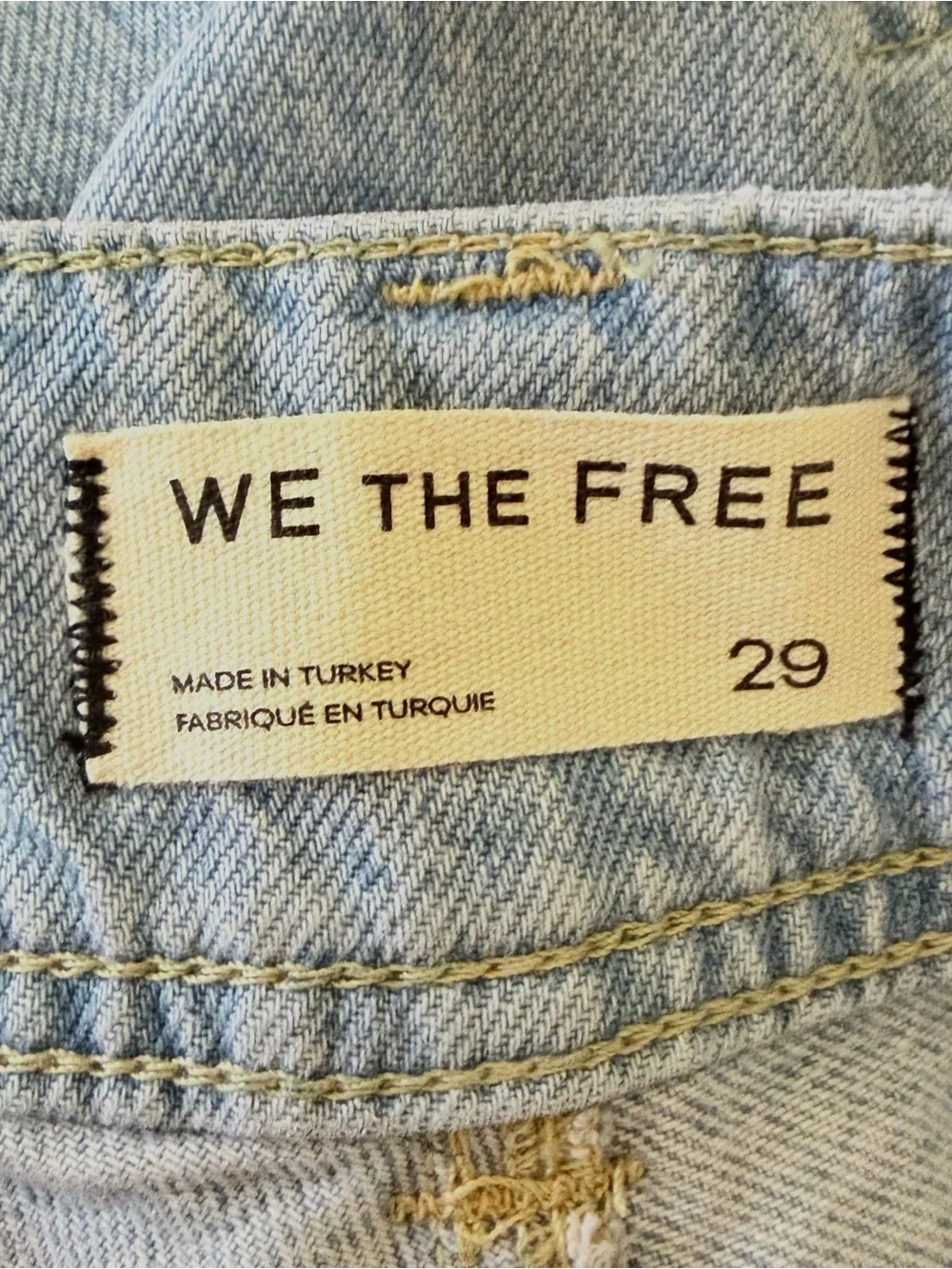 Free People We The Free Wonderland Boho Denim Mini Skirt 29 Distressed Concert